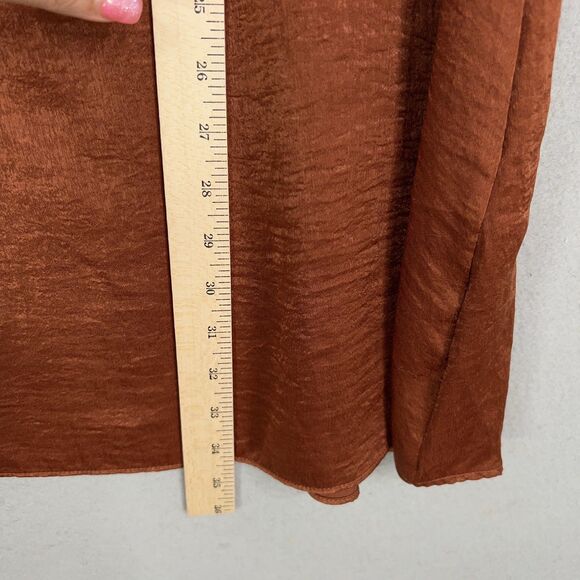 Storia Dress Womens Medium Brown Cold Shoulder Ruffle Smocked Boho Babydoll Y2K - Picture 11 of 13